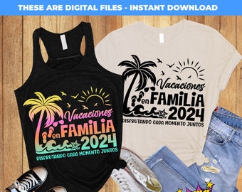 Vacaciones en Familia 2024 svg, Family Vacation 2024 SVG, Spanish Summer 2024 vacations SVG, Disfrutando Juntos svg, png, eps, dxf, jpg, svg