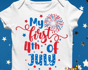 My First 4th of July SVG PNG: Baby Patriotic Design (Digital Download)