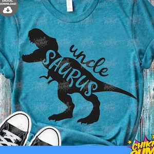 Tio Saurus svg, Família SVG, Dinossauro T-Rex SVG, arquivo SVG para Cricut