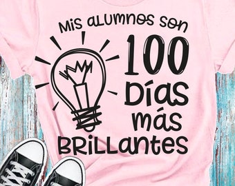 100 Days of School SVG PNG: Bright Students T-shirt Design Cut Files (Digital Download)