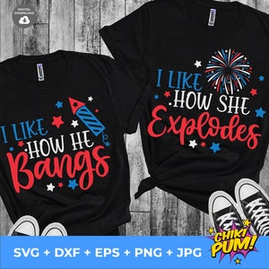 Parejas SVG del 4 de julio, Me gusta cómo explota Svg, Me gusta cómo golpea Svg, Me gusta cómo golpea Png, Archivos SVG PNG del 4 de julio coincidentes