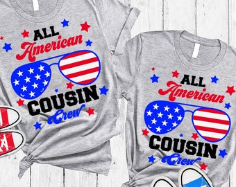 American Cousin Crew SVG PNG: 4th of July Sunglasses Design Cut Files (Digital Download)