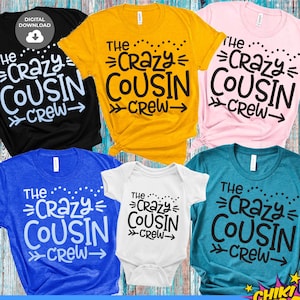 The Crazy Cousin Crew SVG, Arquivo de Corte Cousin Crew, Cousin Crew Cricut, Design de Flecha, Crazy Cousin Crew
