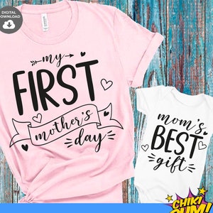 Dia das mães svg, Meu primeiro dia das mães, camisetas combinando para mães, Melhor presente para mães SVG, Nosso primeiro dia das mães SVG, Dia das mães bebê svg