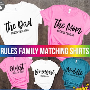 Family Rules Shirts SVG, Family Shirts Iron On, Family Trip Shirts, Cricut, Printable, Digital Shirt Cut File, Silhouette