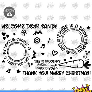 Vassoio di biscotti per Babbo Natale svg, Piatto di biscotti di Babbo Natale svg, Vassoio di Babbo Natale svg, Dolcetti per Babbo Natale svg, Vassoio rettangolare svg