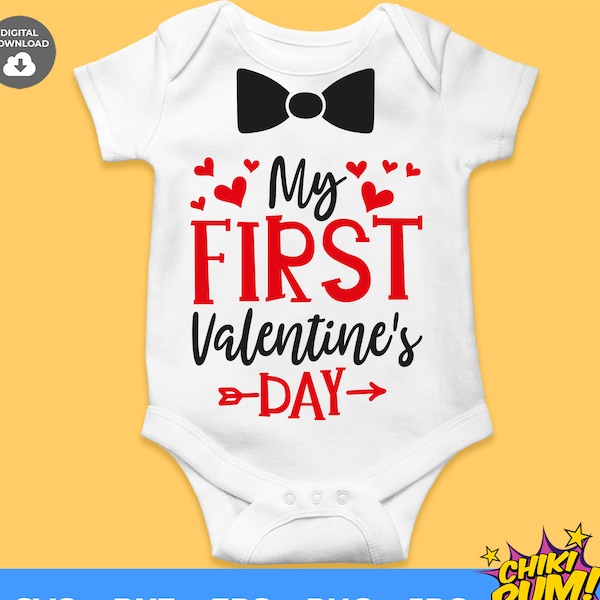 My first Valentine's day Boy svg, 1st Valentines Boy, Baby first Valentine, Baby boy Valentine