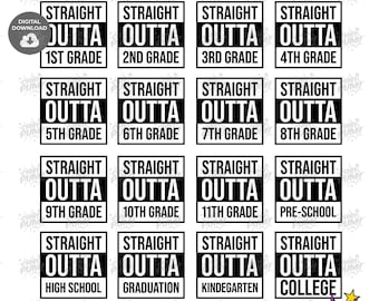 Svg Straight Outta Bundle 1, école SVG, Bundle Tshirt SVG, fichier SVG pour Cricut