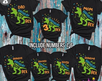 Dinosaur Birthday Boy Family Bundle SVG, Birthday Boy T-Rex Party Png, Saurus T-Rex Family Shirts Designs SVG Cricut files, PNG sublimation