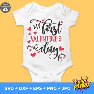 Meu primeiro dia dos namorados svg, primeiro dia dos namorados do bebê, camiseta para o primeiro dia dos namorados do bebê