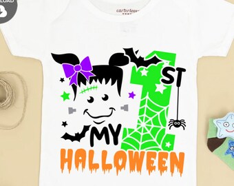 My 1st Halloween SVG PNG: Girl's First Halloween Cut Files Cricut (Digital Download)