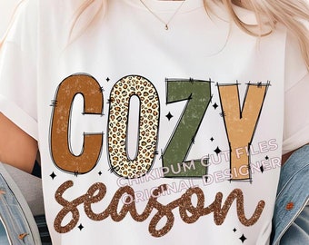 Cozy Season PNG, Get Cozy PNG, Thanksgiving Png, Fall Png, Autumn shirt Png, Retro Fall Png, Cozy Season Digital