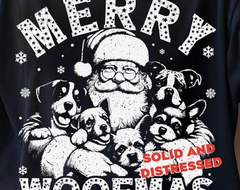 Merry Woofmas Dog Mama PNG: Christmas T-Shirt Design (Digital Download)