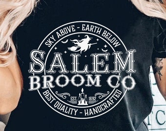 Salem Broom Company SVG PNG : fichier de coupe sorcière Halloween (téléchargement numérique)