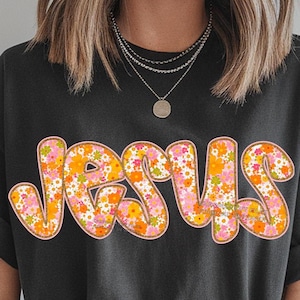 Jesús con purpurina floral PNG, Jesús retro PNG, Pascua preppy PNG, Jesús PNG, Feliz Pascua PNG, Pascua cristiana PNG, Versículo bíblico PNG