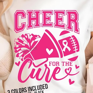 Cheer for the Cure SVG PNG: Breast Cancer Football Design (Digital Download)