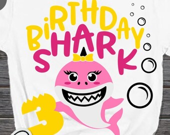 Shark 3rd Birthday Etsy