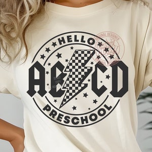 Hallo Vorschule SVG Png, Vorschule SVG, Zurück in der Schule SVG, Png Blitzschlag, Vorschule