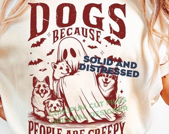 Halloween Ghost Dog PNG: Funny Spooky Dogs Design (Digital Download)