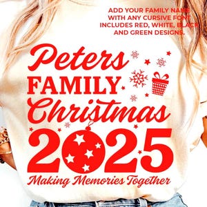 Family Christmas 2025 Making Memories Together. Shirt design for download. SVG PNG 300dpi cut files Cricut/Silhouette - HTV sublimation dtf