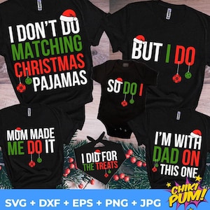 Eu não faço pijamas de Natal Svg Png correspondentes, mas eu faço SVG PNG, SVG de Natal engraçado, arquivos de corte de Natal de casal