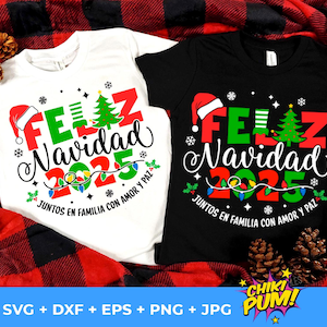 Spanish Christmas SVG, Feliz Navidad  2025 svg, Spanish SVG Cut and Vector Files for Cricut, Luces de Navidad svg, Navidad Svg Sayings