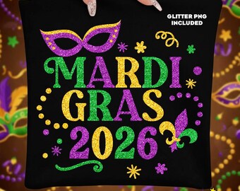 Mardi Gras 2026 SVG, Mardi Gras SVG, Fat Tuesday bijpassende shirts, Mardi Gras shirt SVG, Mardi Gras gesneden bestanden