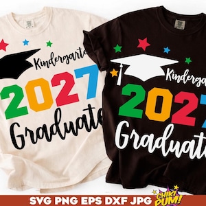 Kindergarten-Abschluss 2027 SVG PNG: Aufbügeln, Sublimation, DTF-Datei (Digitaler Download)