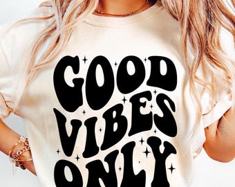 Good Vibes Only SVG PNG - Stacked Design Cut Files Cricut & Silhouette (Digital Download)