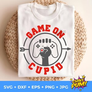 Spiel auf Cupid svg, lustiger Valentinstag, Videospiel svg, Boy Valentine-T-Shirt