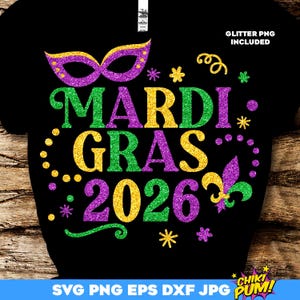 Mardi Gras 2026 SVG, Mardi Gras SVG, Fat Tuesday matching shirts, Mardi gras shirt SVG, Mardi gras cut files