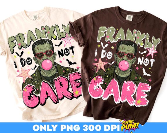 Frankly I do not Care Png, Funny Frankenstein Design, Trendy Halloween Png