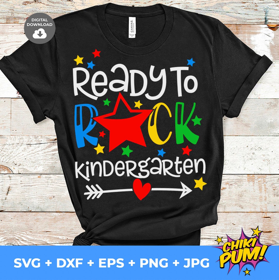Ready to Rock Kindergarten SVG PNG Cut Files Cricut Design (digital ...