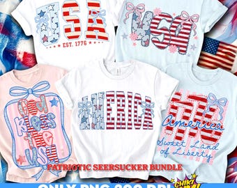 Paquete de telas seersucker patrióticas PNG, Seersucker de EE. UU., Retro América PNG, Coquette Dios bendiga a los EE. UU. PNG, EE. UU. Est. 1776 PNG, América 1776 PNG