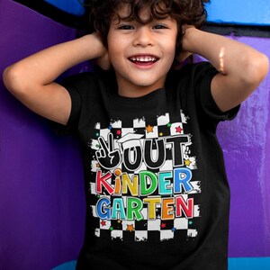 Peace Out Kindergarten SVG, Kindergarten Graduate SVG, Kinder Grad 2026, Kindergarten Graduation shirt, Checkered Svg Png