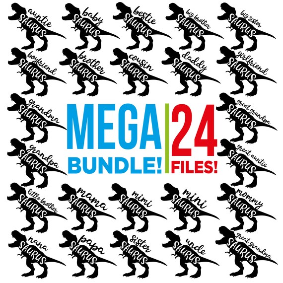 Download All Family Saurus Mega Bundle Svg Dinosaur Family Svg Etsy