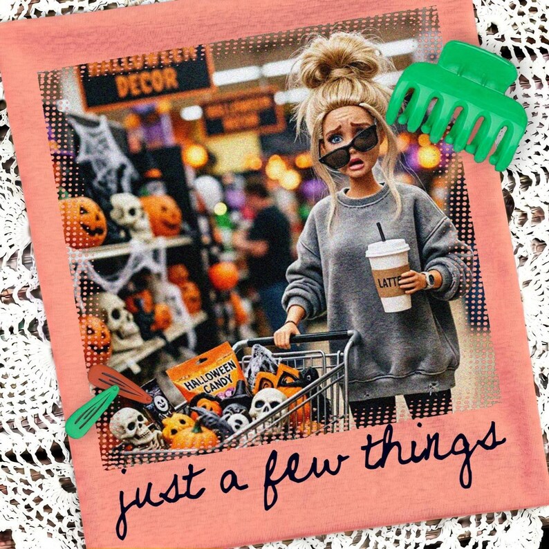 Just a Few Things Png, Retro Doll Face Meme Sublimation Design, Trendy Halloween Shirt Design, Funny Fall Png (Digital Download)