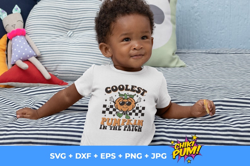 Coolest Pumpkin In The Patch SVG, Distressed Png, Retro Pumpkin Png, Fall Svg, Boy Halloween Shirt, Thanksgiving Png and Svg Files Cricut