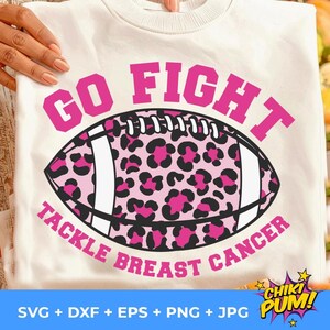Tackle Breast Cancer Football Leopard Print SVG PNG (Digital Download)