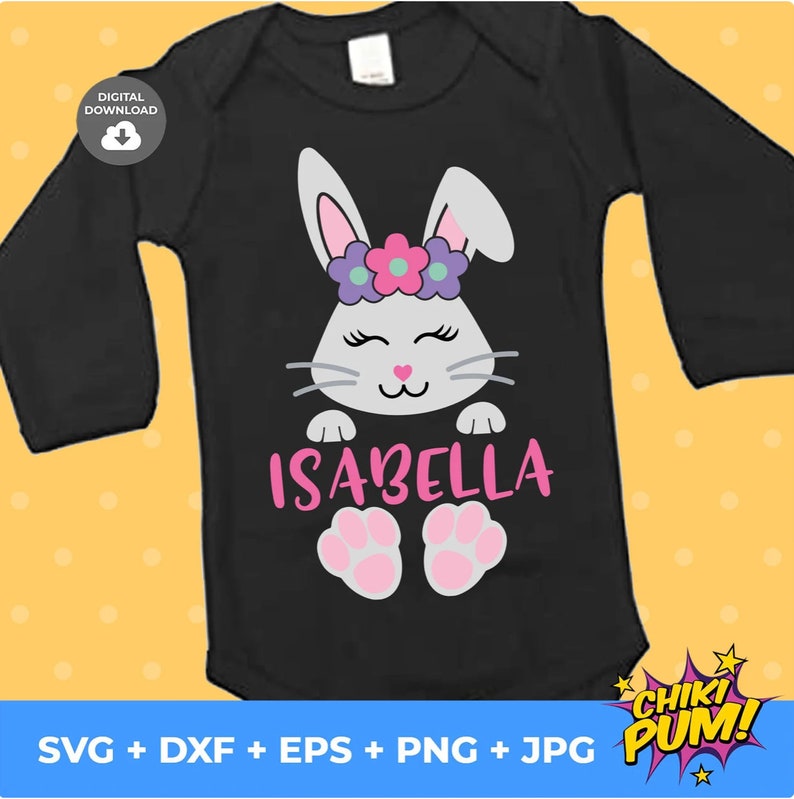 Easter Bunny Split Monogram SVG PNG: Rabbit Ears Girl Boy (digital ...