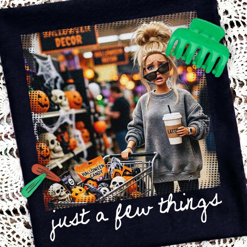 Just a Few Things Png, Retro Doll Face Meme Sublimation Design, Trendy Halloween Shirt Design, Funny Fall Png (Digital Download)
