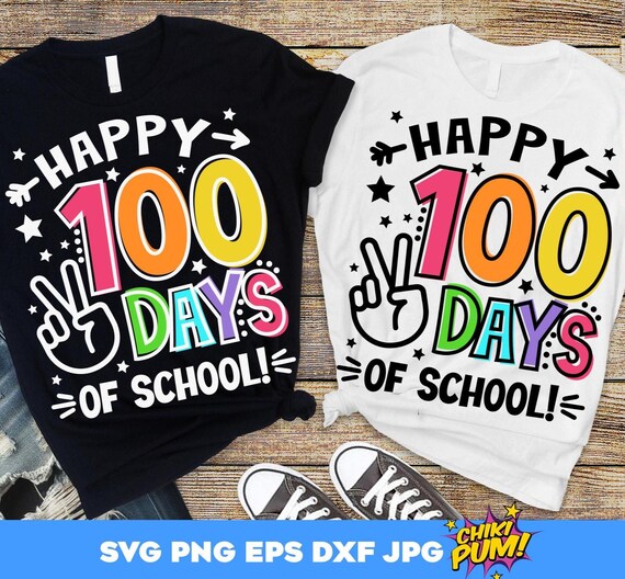 Happy 100 days of School SVG, 100 days of School Svg, 100th day of School Teacher Shirt, Png, Svg Files for Cricut, Sublimation PNG 300 dpi