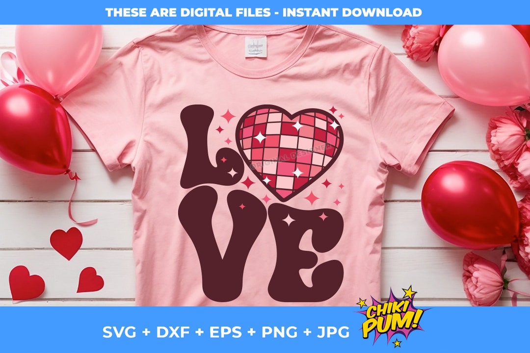 Retro Love Heart Svg, Groovy Love Png, Checkered Love, Valentines Day ...