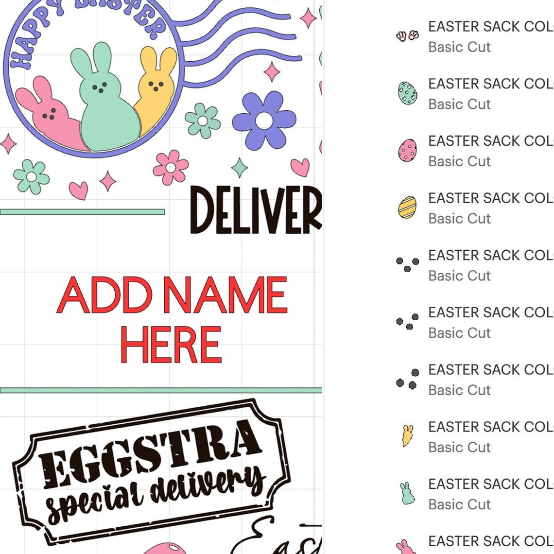 Easter Bunny Sack Bag SVG PNG: Special Delivery Cut File (digital ...