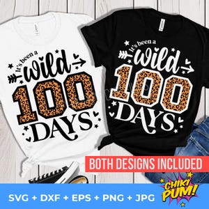 100 Days of School SVG PNG: Leopard Teacher Shirt Design (Digital Download)