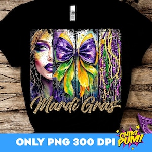 レトロなマルディグラ PNG: フルール ド リス、グリッター ブラシ ストローク (デジタル ダウンロード)