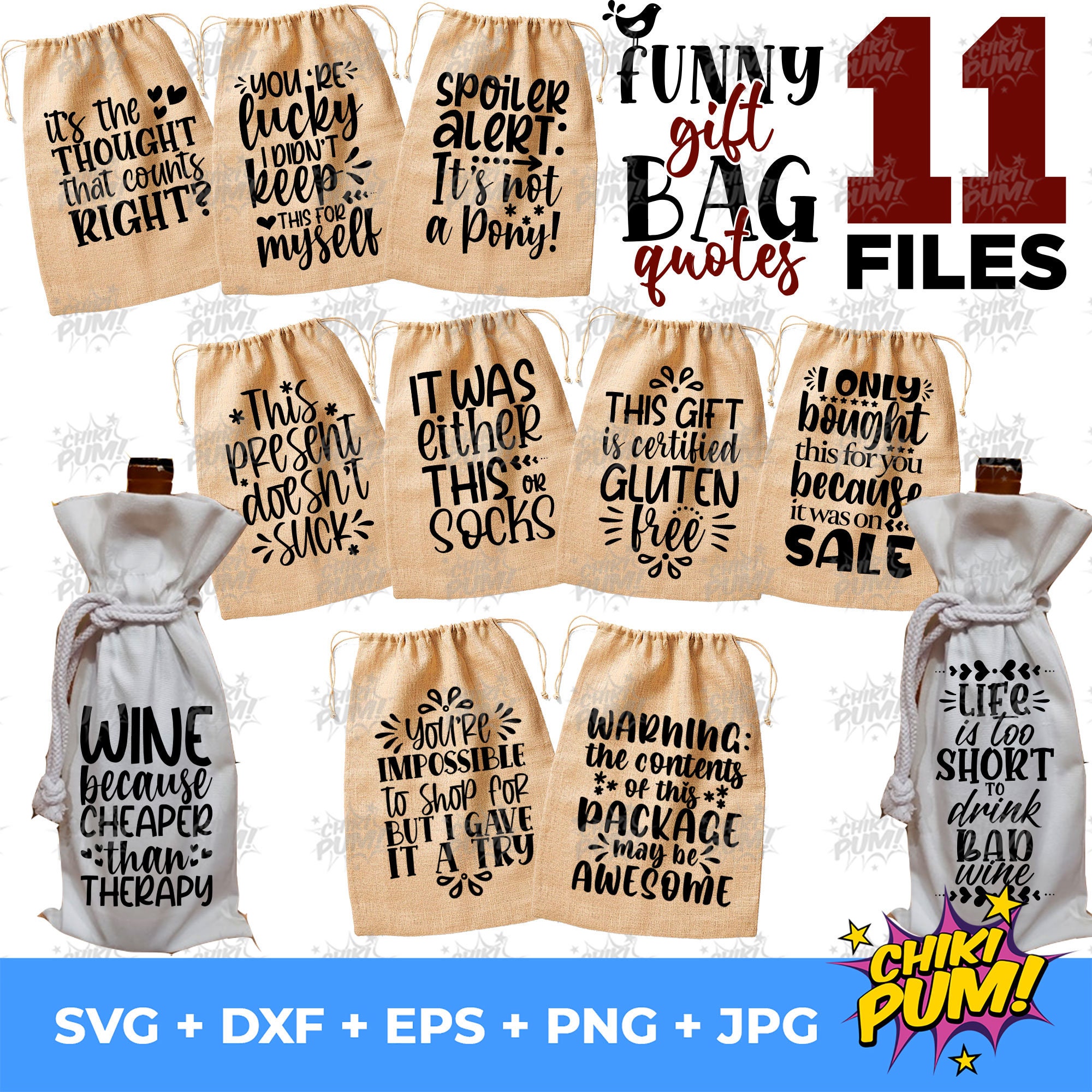 Funny Gift Bags Quotes Svg Bundle Christmas Bags Sayings Svg Etsy