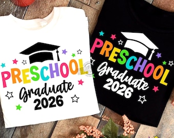 Preschool Grad 2026 SVG PNG: Graduation Shirt Cut Files (Digital Download)