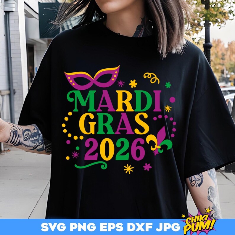 Mardi Gras 2026 SVG, Mardi Gras SVG, Fat Tuesday matching shirts, Mardi gras shirt SVG, Mardi gras cut files