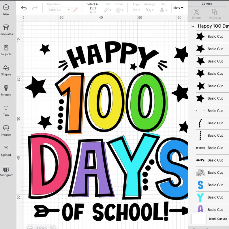 Happy 100 days of School T-shirt SVG, 100 days of School PNG, 100 days shirt svg cut files & PNG sublimation dtf